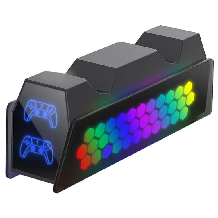 پایه شارژر دسته پلیاستیشن 5 دابی مدل DOBE TP5-3571 RGB با قابلیت شارژ همزمان 2 دسته