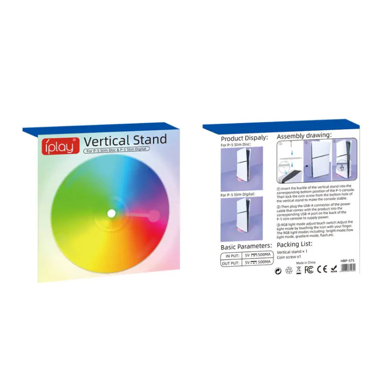 پایه عمودی RGB دار PS5 اسلیم مدل HBP-575