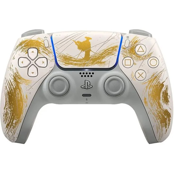 دسته بازی دوال سنس PS5 مدل Ghost of Yotei Limited Edition بی سیم طلایی