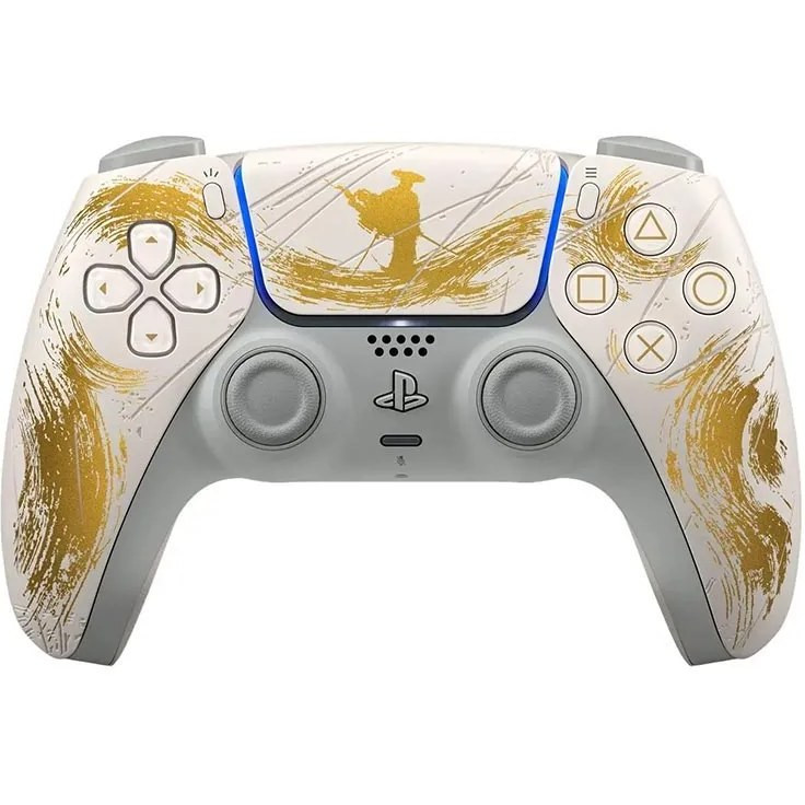 دسته بازی دوال سنس PS5 مدل Ghost of Yotei Limited Edition بی سیم طلایی