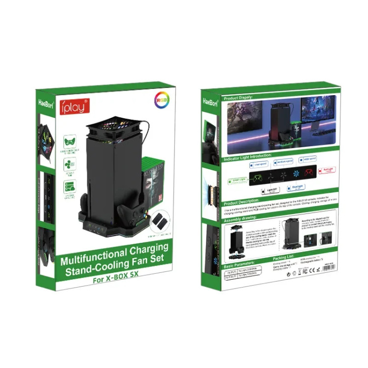 پایه شارژر و فن RGB چند منظوره Xbox Series X آی پلی HBX-608
