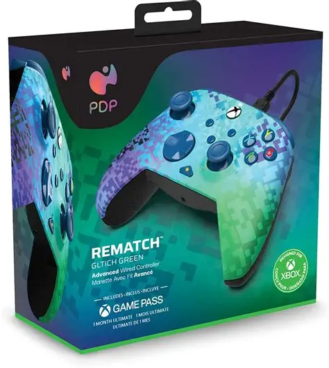 دسته بازی ایکس باکس PDP مدل REMATCH Glitch Green
